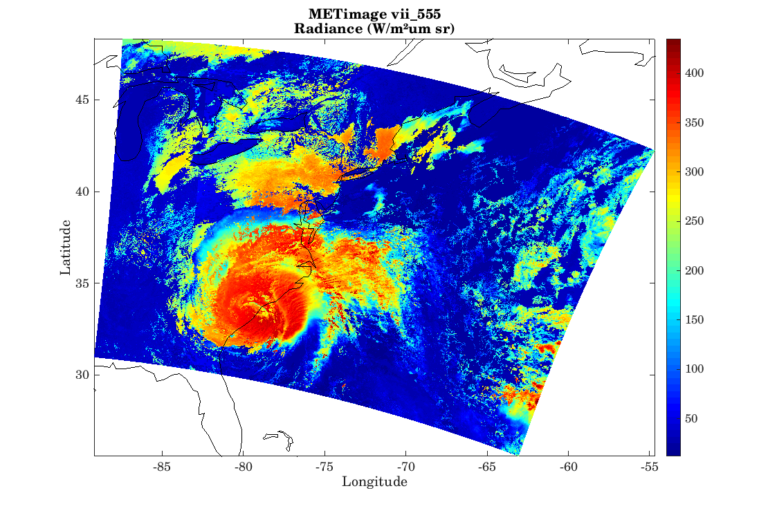 A simulated Hurricane Florence on the METimage vii_555