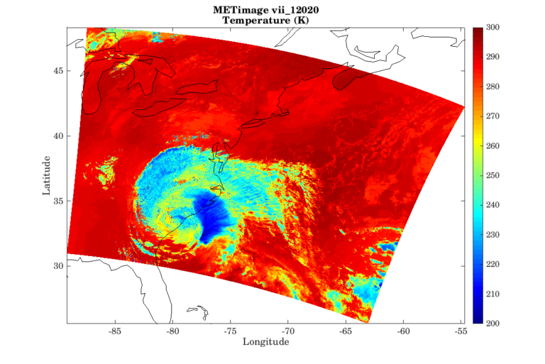 The simulated Hurricane Florence on the METimage viii_12020