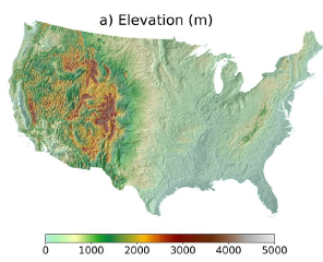 Figure 1. Maps of (a) elevation across the CONUS, (b) spatial distributions of GAGES-II sites matching with selecting criteria, (c) the Köppen’s climate type and (d) MRVBF class of final selected 1,548 river basins.