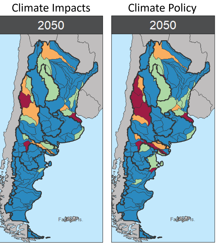 The projection of water scarcity in Argentina moving forward