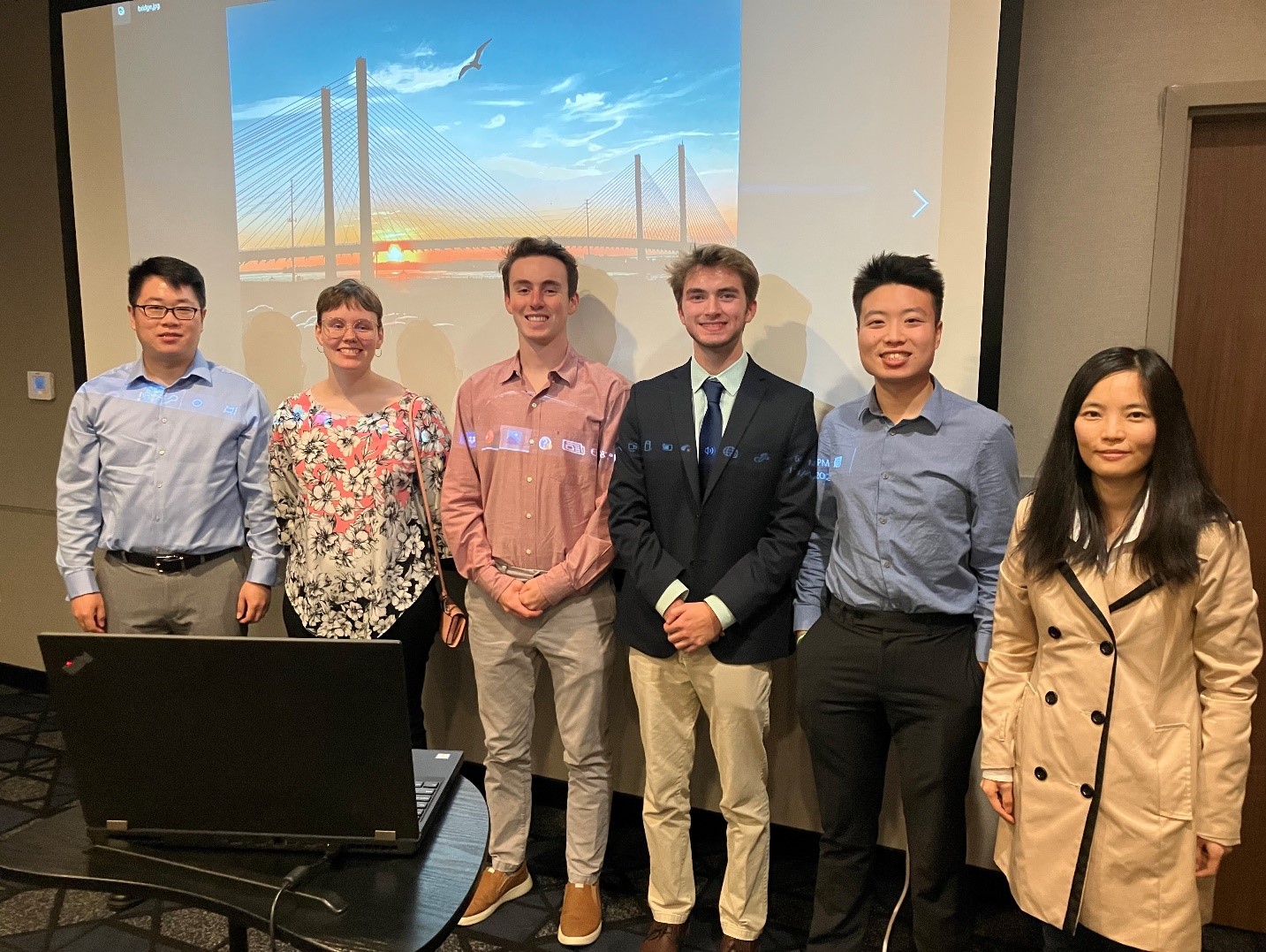 At the student section of ChaserCon (left to right): CISESS Scientist Guangyang Fang, Undergraduate Research Assistants Samantha Smith, Alex Friedman and Domenic Brooks, Graduate Student Alvin Cheung, and Scientist Daile Zhang.