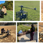 Figure: Field experiments with the RHG-BRDF system over grass, soil and sand scenes and its calibration with a reflectance reference board.